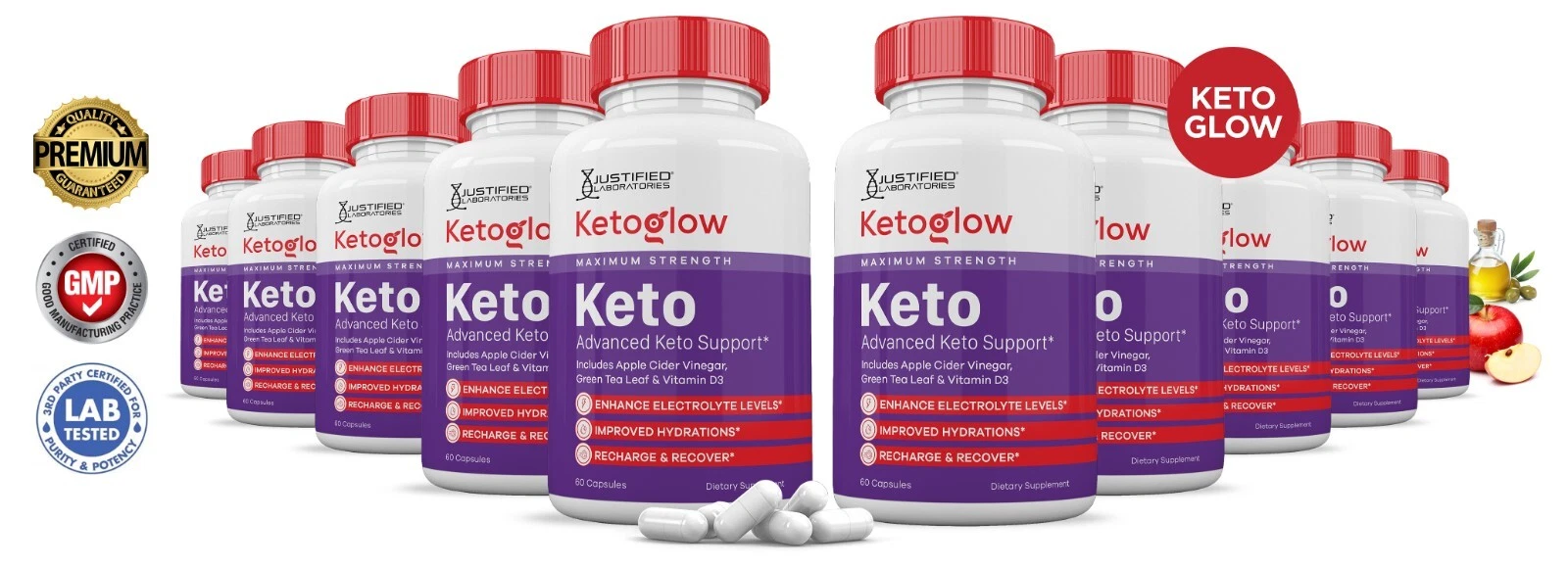 Keto Glow Keto ACV Pills 1275 MG Stronger Than Gummies Keto Support 10Bottle