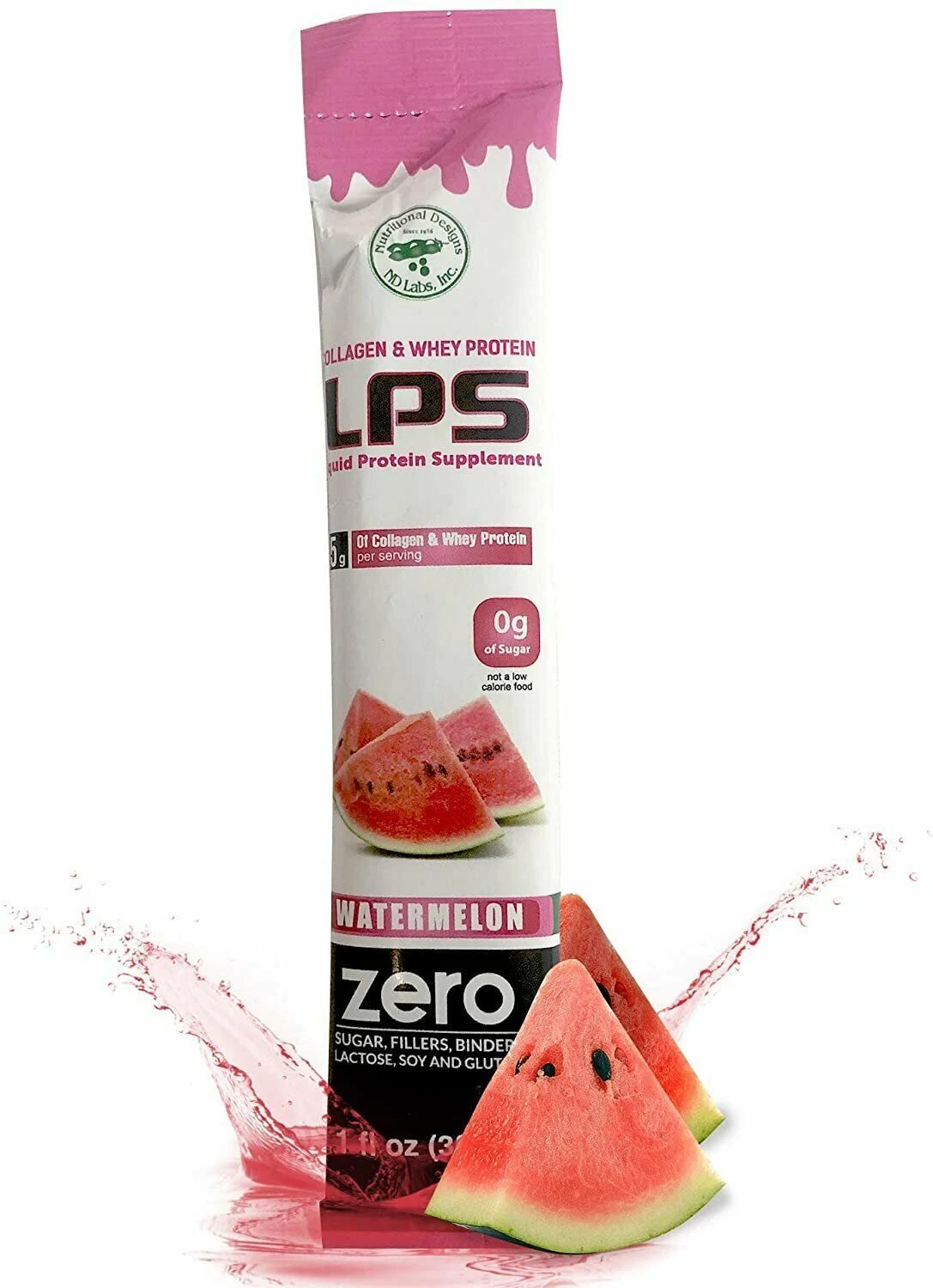 LPS Liquid Collagen + Whey Protein Supplement Watermelon 1 oz Pack of 2