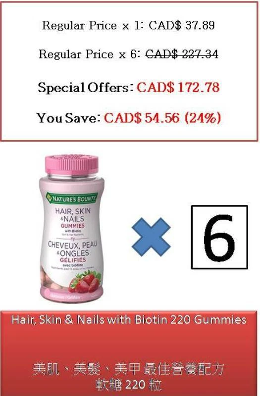 220 Gummies Hair, Skin & Nails with Biotin - Nature's Bounty