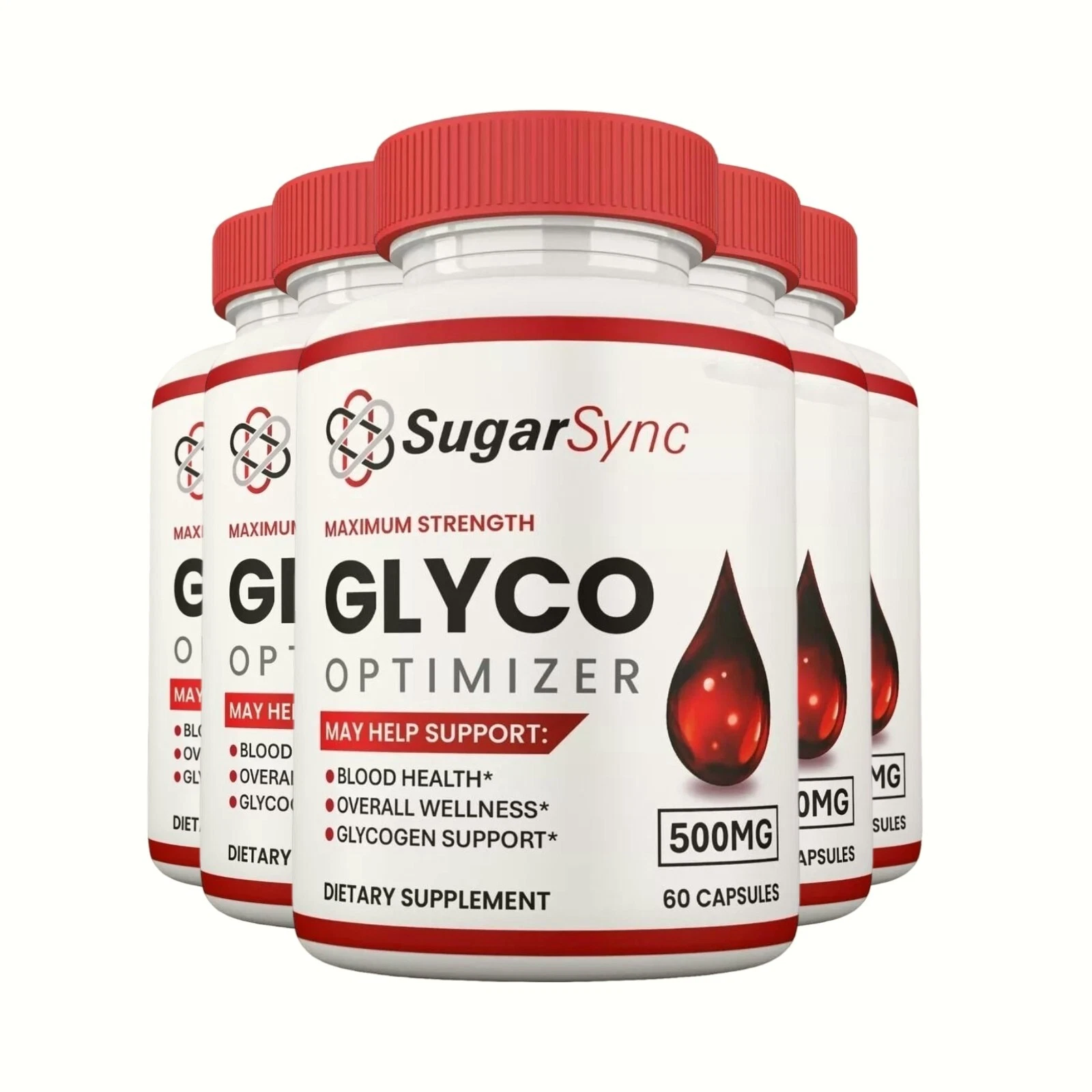 5-Pack Sugar Sync Glyco Optimizer, SugarSync for Glycogen Support - 300 Capsules