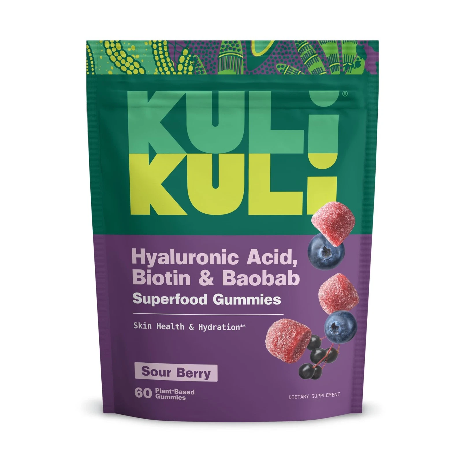 Kuli Kuli Super Gummies - Skin Supplements with Baobab, Elderberry, and Biotin -