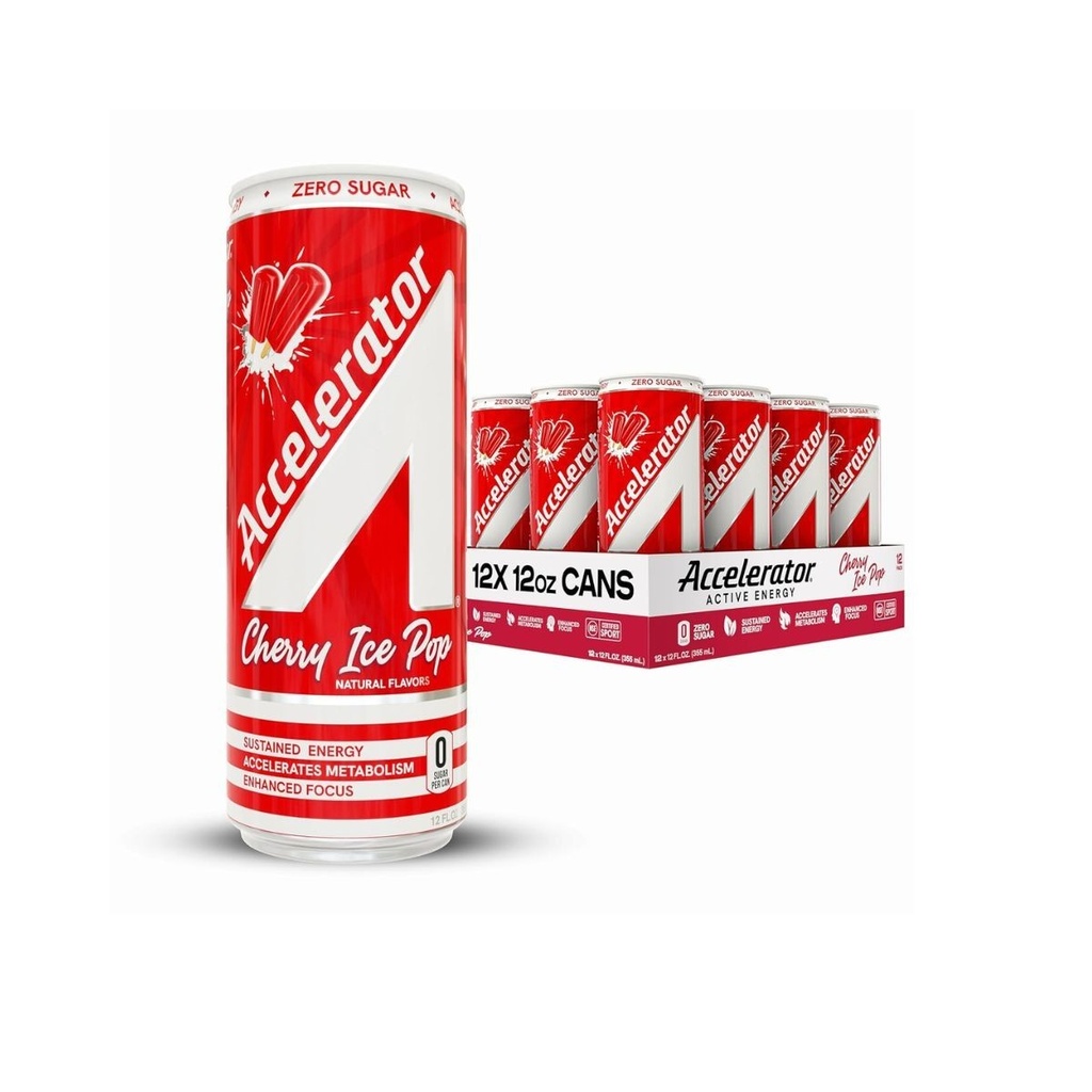 Accelerator Active Energy Drink Sugar Free Zero Carbs, 12 fl oz (12 pack)