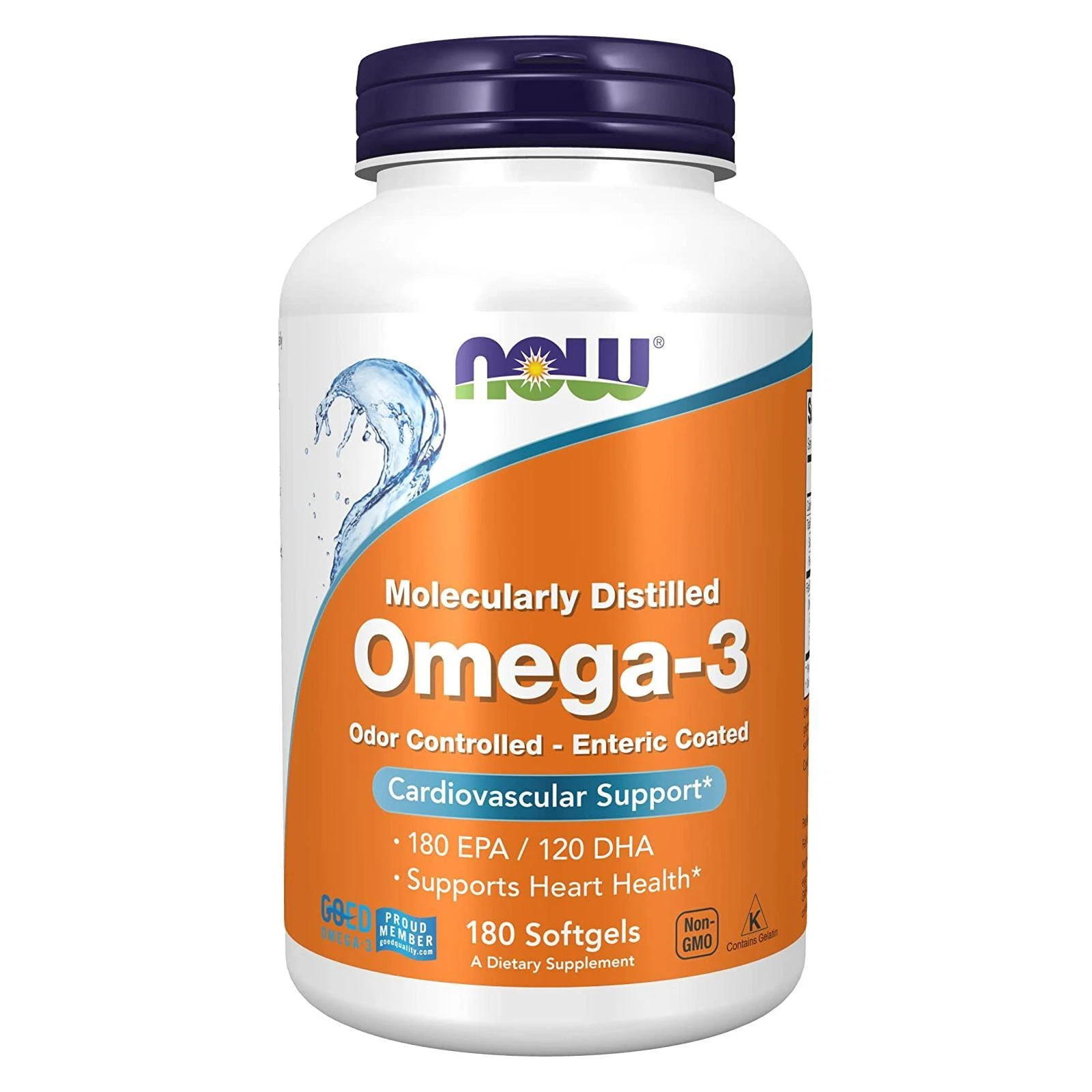 NOW FOODS Omega-3 Molecularly Distilled & Enteric Coated 90 Softgels
