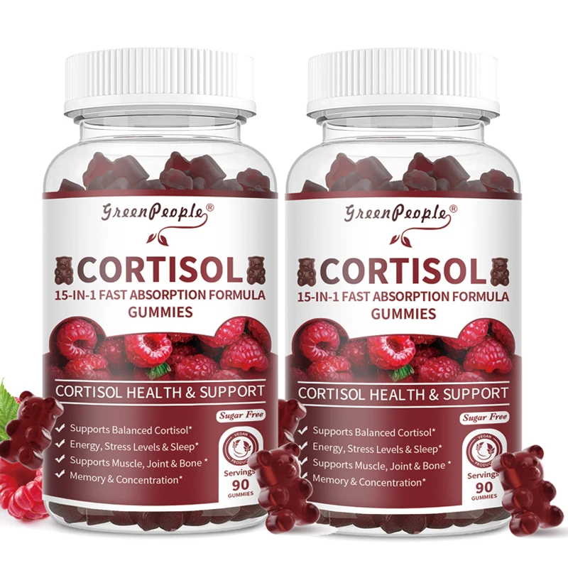 2x Cortisol Ashwagandha L-Theanine Relieve Stress, Adrenal Support Supplement