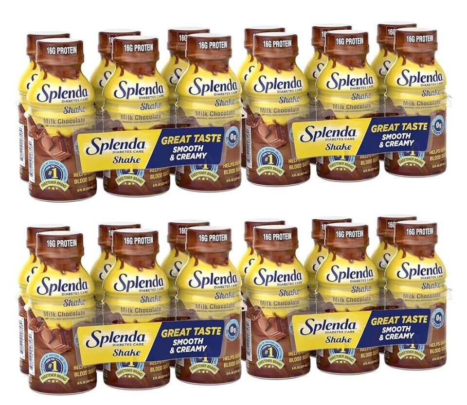 Splenda Shake, Zero Sugar Help Manage Blood Sugar 8oz Milk Chocolate Lot X 24