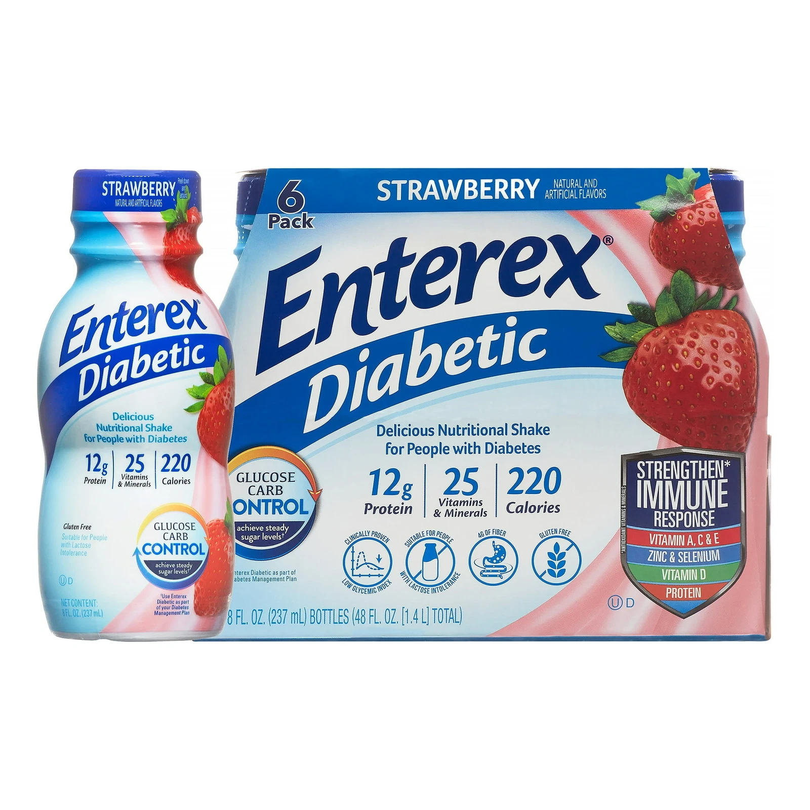 Enterex Diabetic Nutritional Meal Replacement Shake Enterex Diabetic 8 oz 6 ct