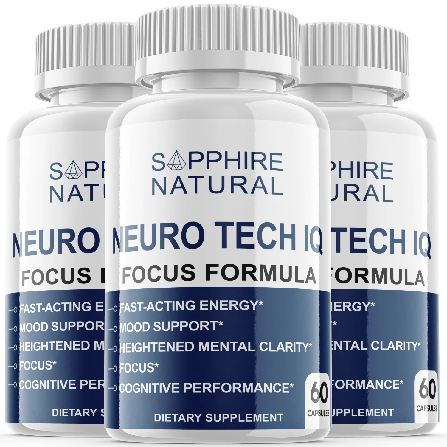 (3 Pack) Neuro Tech IQ Brain Supplement, Neuro Tech Focus Formula (180 Capsules)