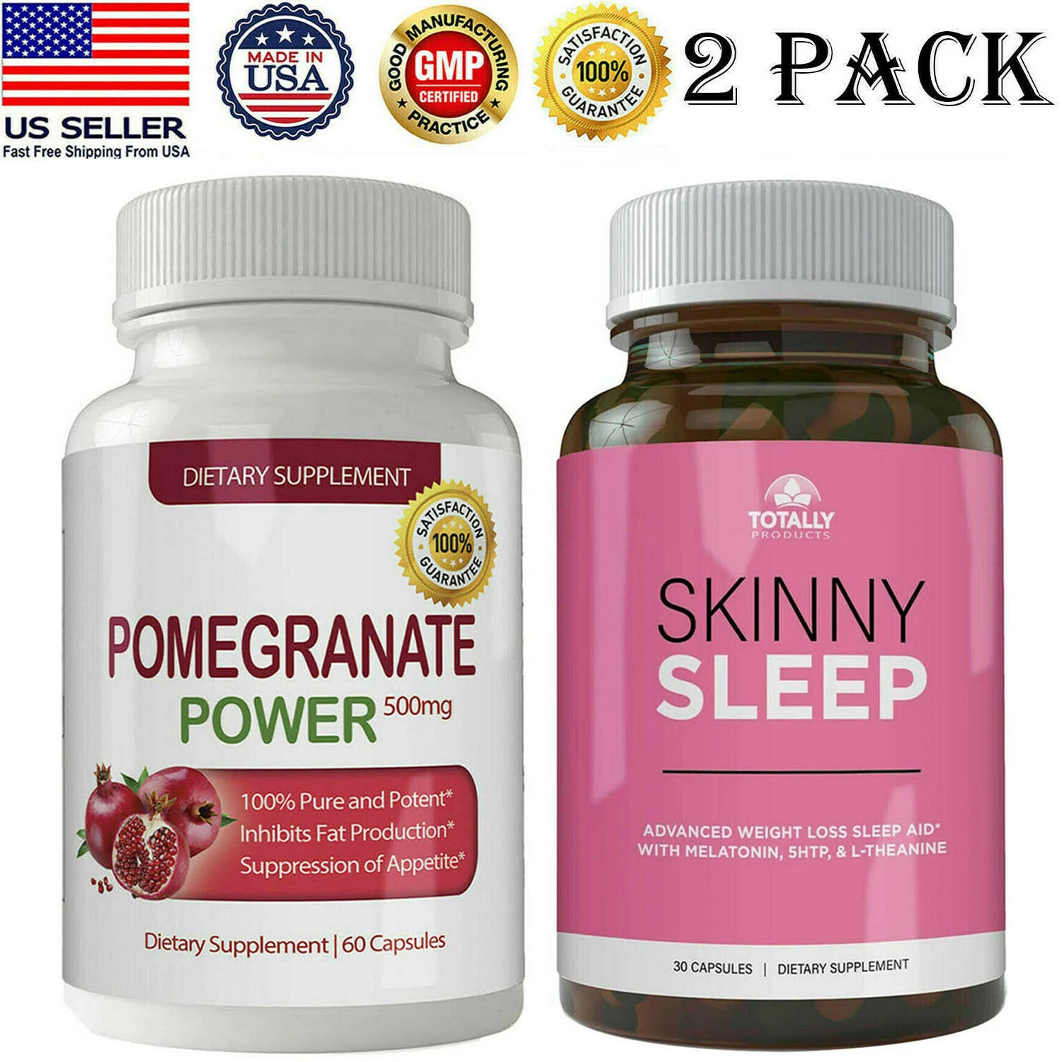 Pomegranate Extract Weight Loss Pills Skinny Sleep Aid Slimming Fat Burn Caps