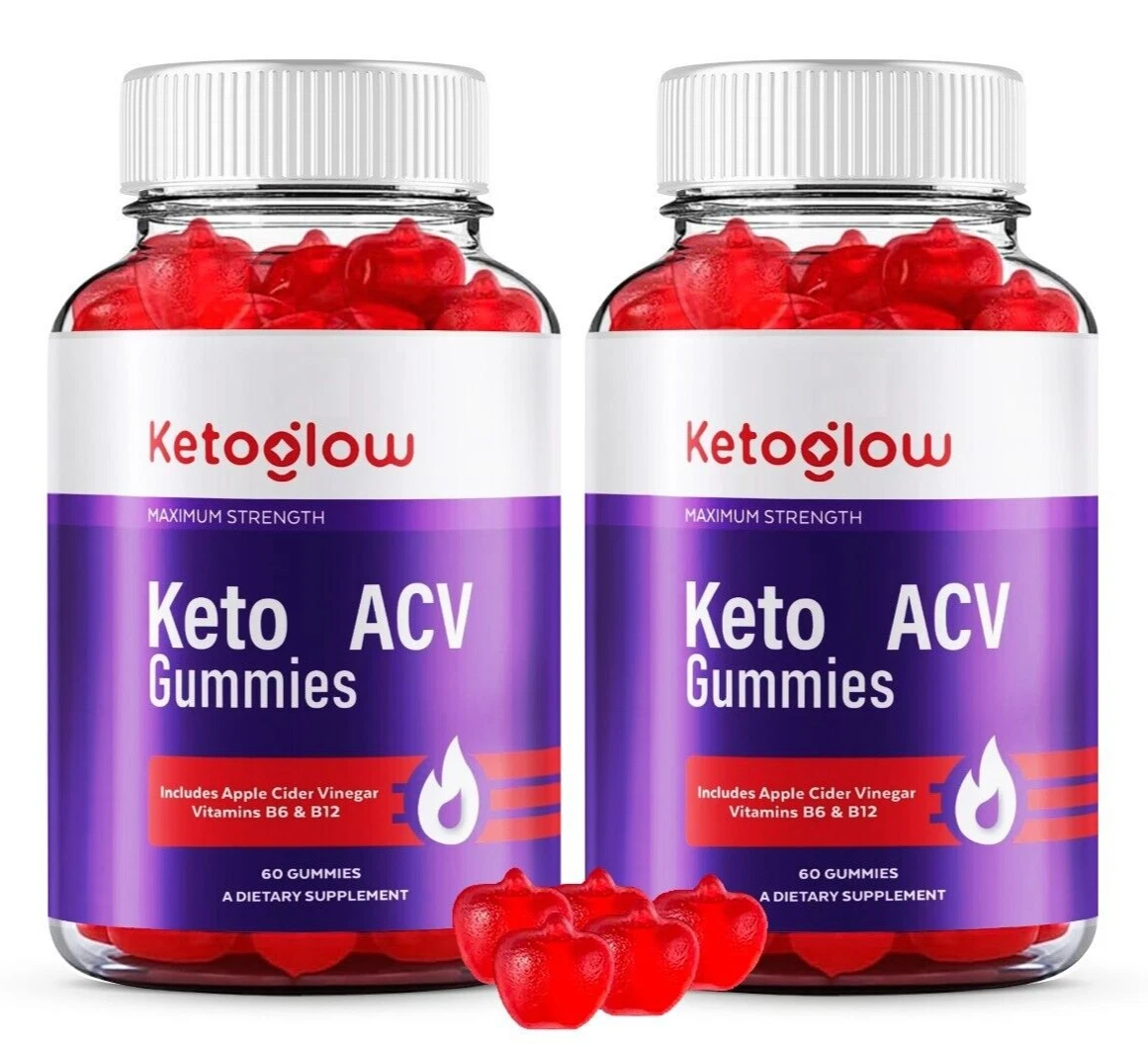 (2 Pack) Keto Glow Keto ACV Weight Loss Gummies, KetoGlow Gummies for Energy