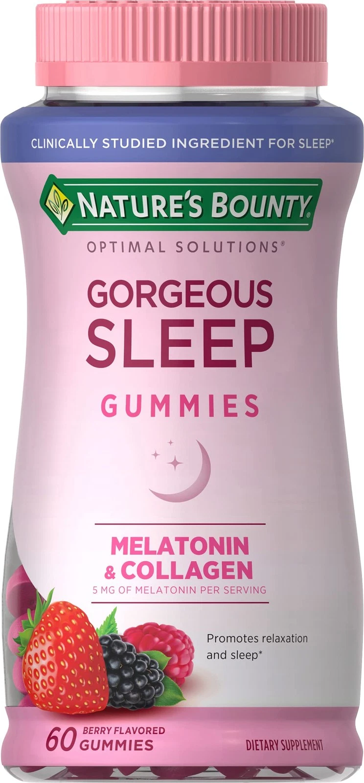 Nature's Bounty Optimal Solutions Gorgeous Sleep Melatonin 5mg Gummies with Coll