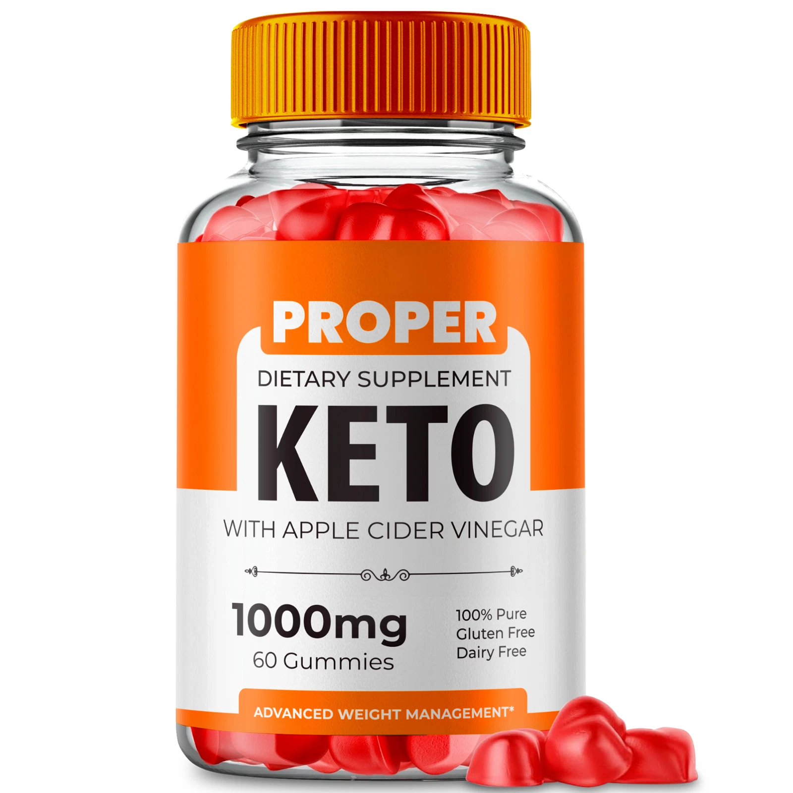 Proper ACV Gummies, Proper Keto Weight Management Gummies (60 Gummies)