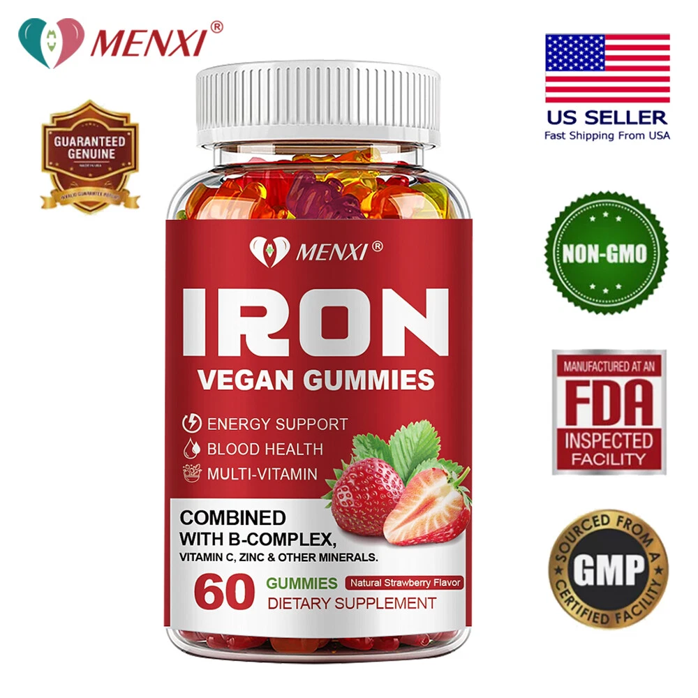 Iron Supplements - with Vitamin C - Absorbs Easily Raise Hemoglobin Levels