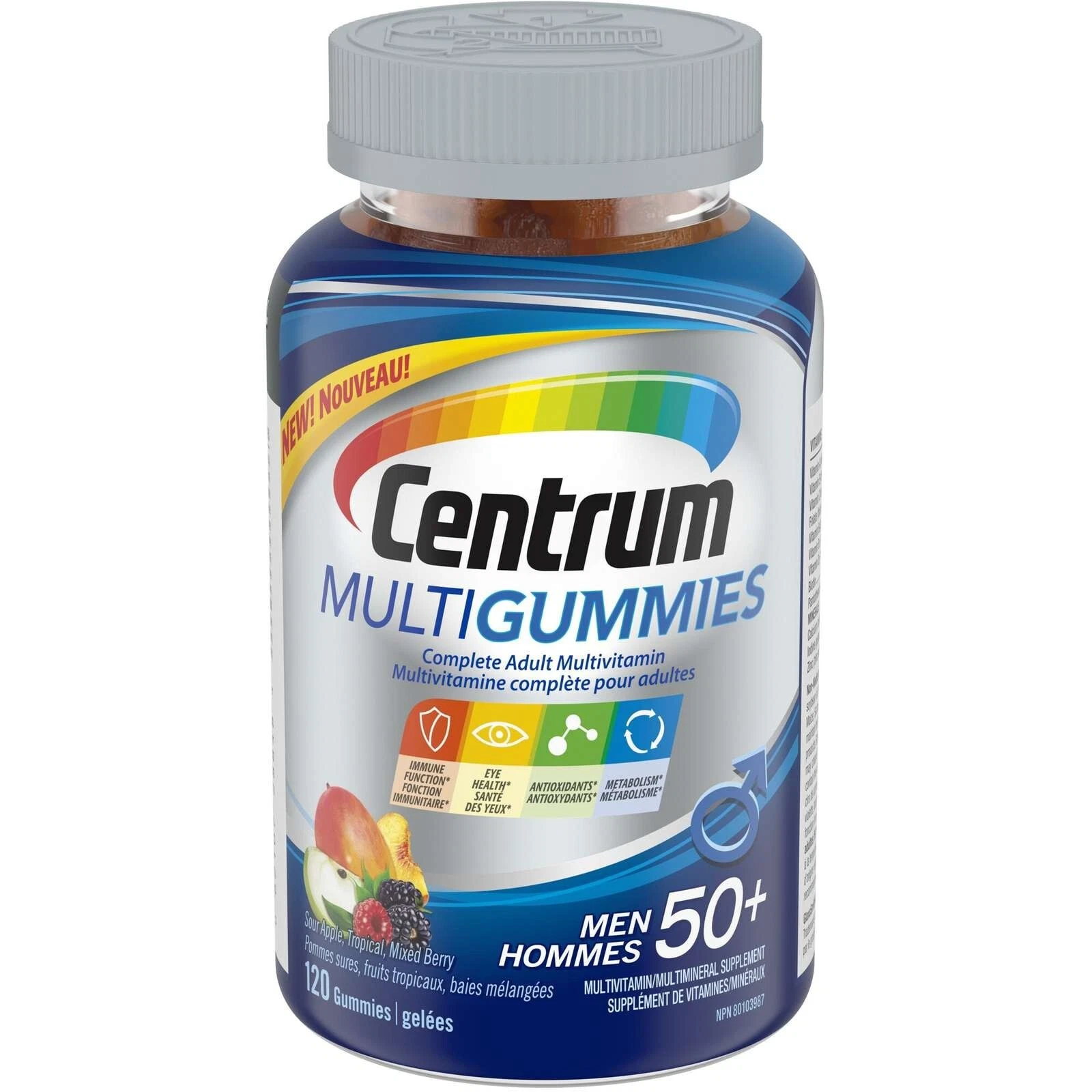 Centrum MultiGummies Men 50+ Multivitamin Multimineral Supplement 120 pcs NEW