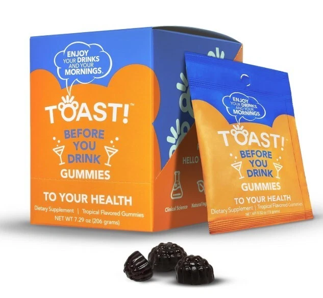 Toast! Before You Drink Gummies - Liver Support Supplement - Detox & Relief