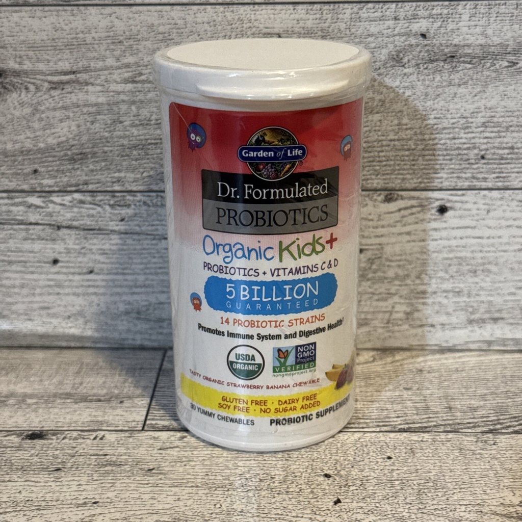 Garden of Life Dr Formulated Probiotics Organic Kids+ 30 YUMMY Chewables 12/2025