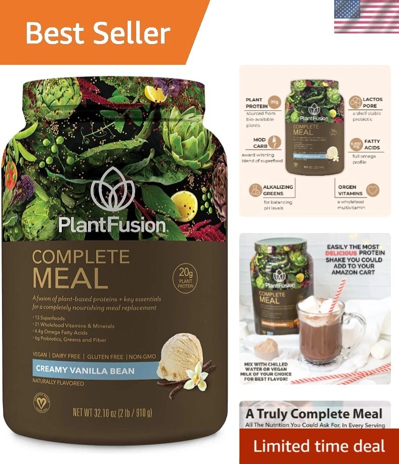 Complete Meal Replacement Shake Plant Based Protein Greens Superfoods