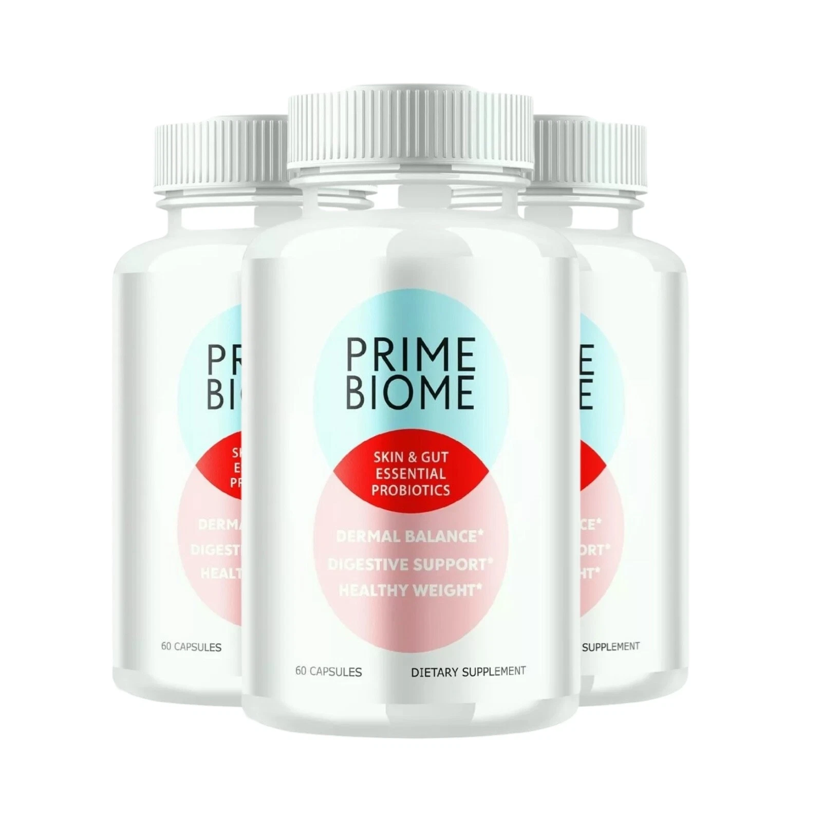 3-Pack Prime Biome Capsules - PrimeBiome Gut & Skin Health Support -180 Capsules