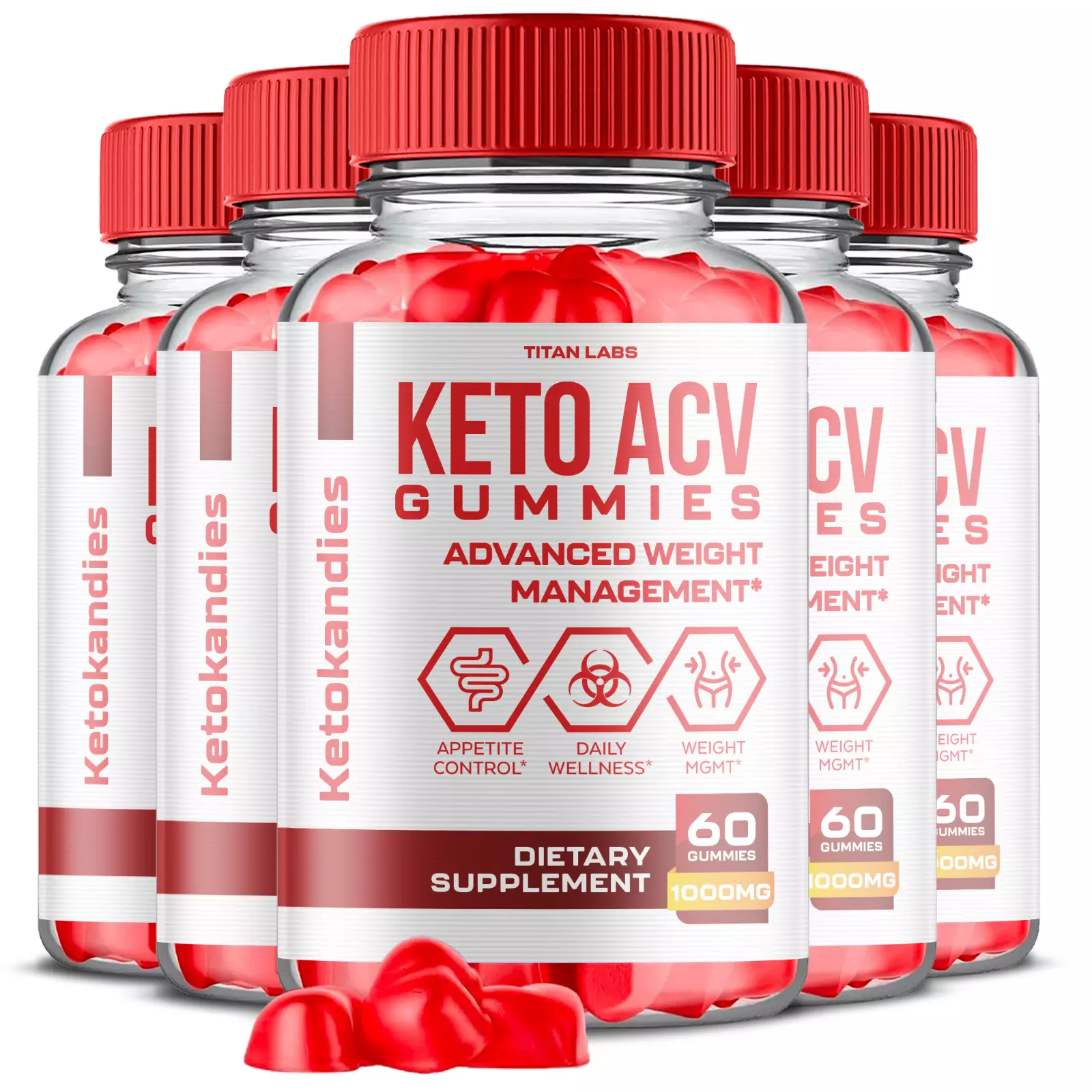 (5 Pack) KetoKandies Keto ACV, KetoKandies ACV Weight Loss Gummies (300 Gummies)