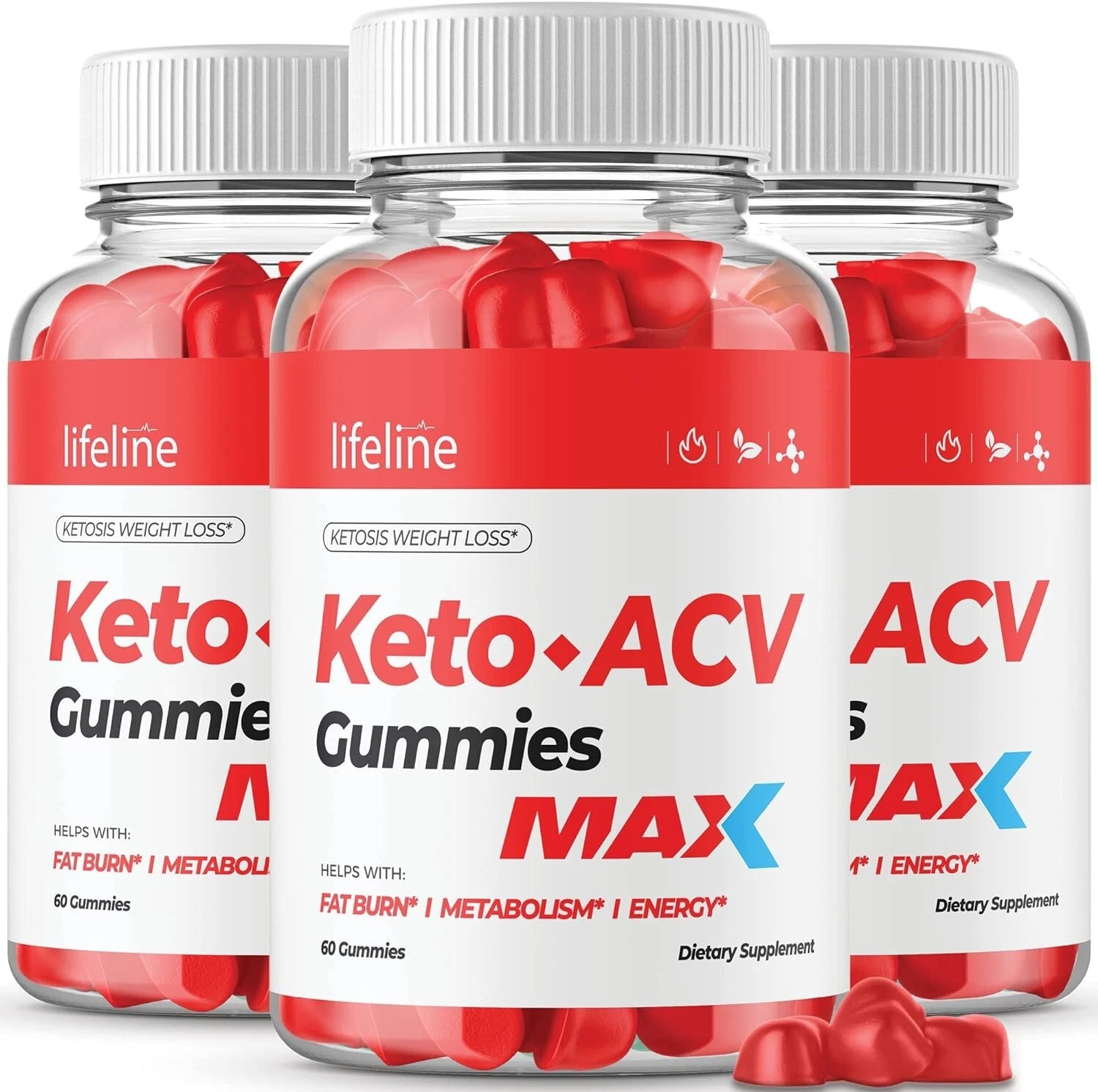 (3 Pack) Lifeline Keto ACV Gummies MAX Weight Loss - 180 Gummies