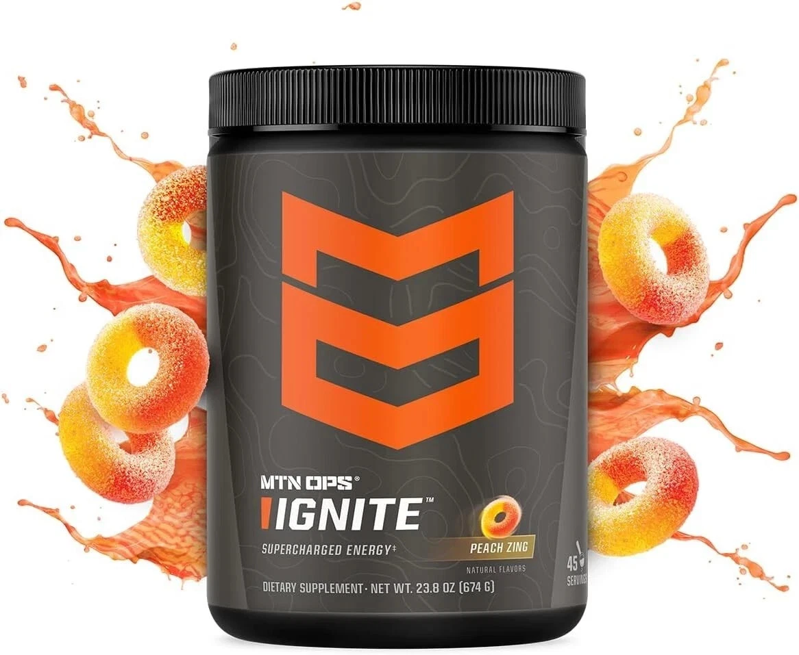 MTN OPS Ignite Energy Drink Powder Gluten Free Nitric Oxide Supplement Drink ...