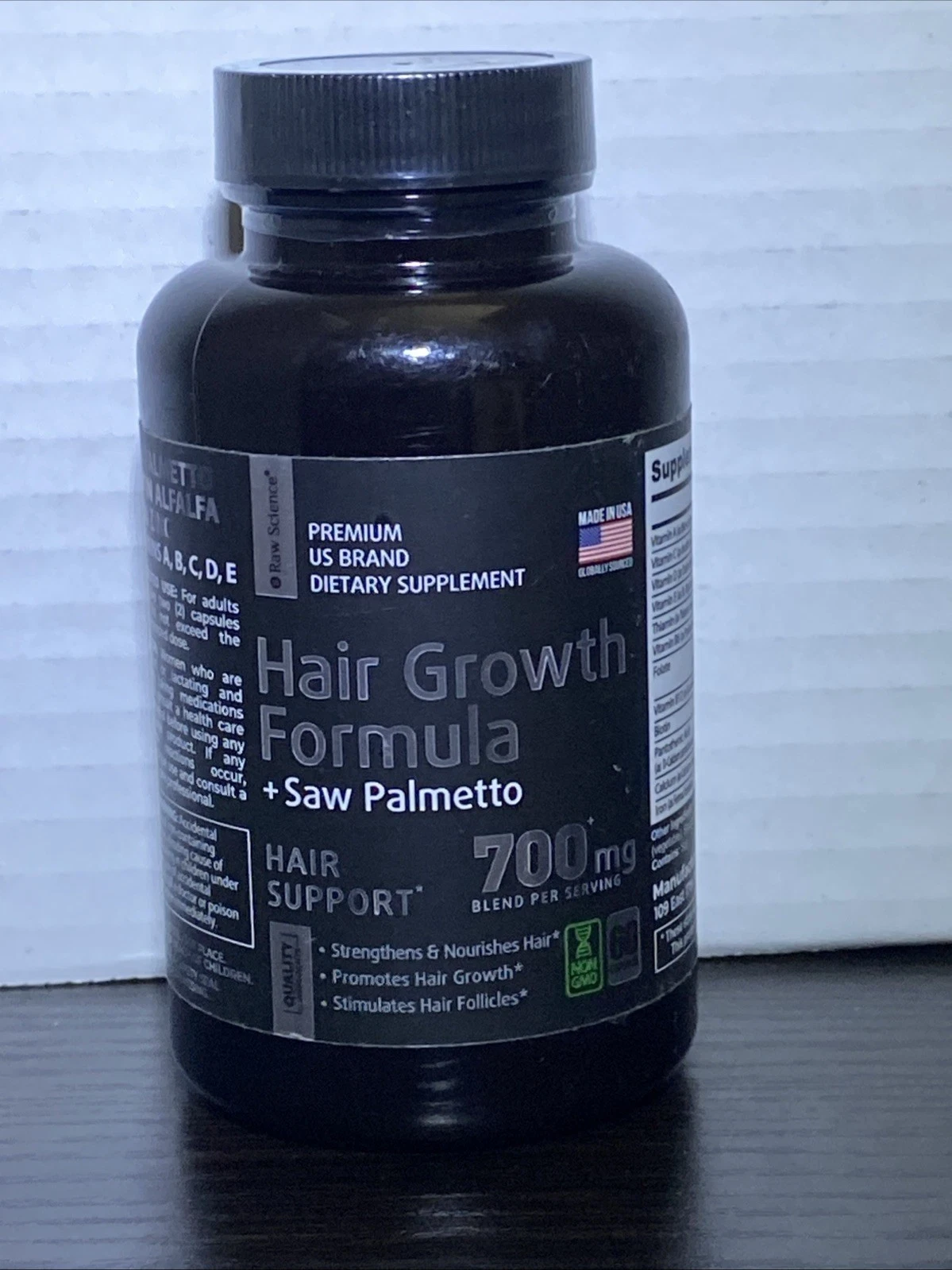 Raw Science | Saw Palmetto DHT Blocker Supplement | Hair Growt | 60 Capsules
