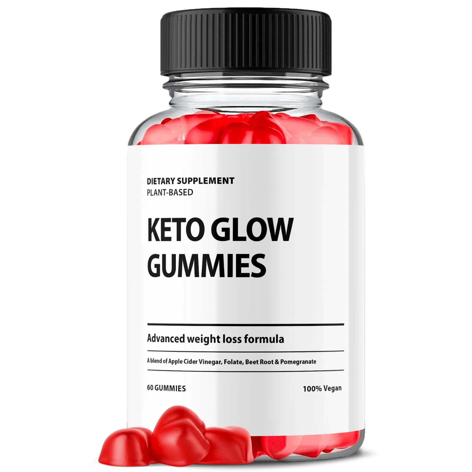Keto Glow Apple Cider Vinegar Gummies Max ACV Strength Supplement 60 Gummies