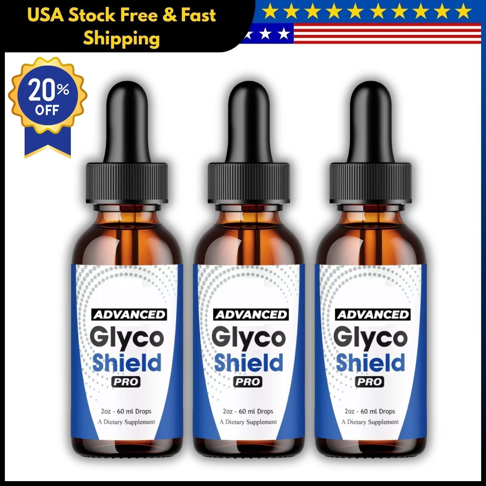 Glyco Shield Blood Support Drops Advanced Vitamin Supplement 2ML 3 Pack US