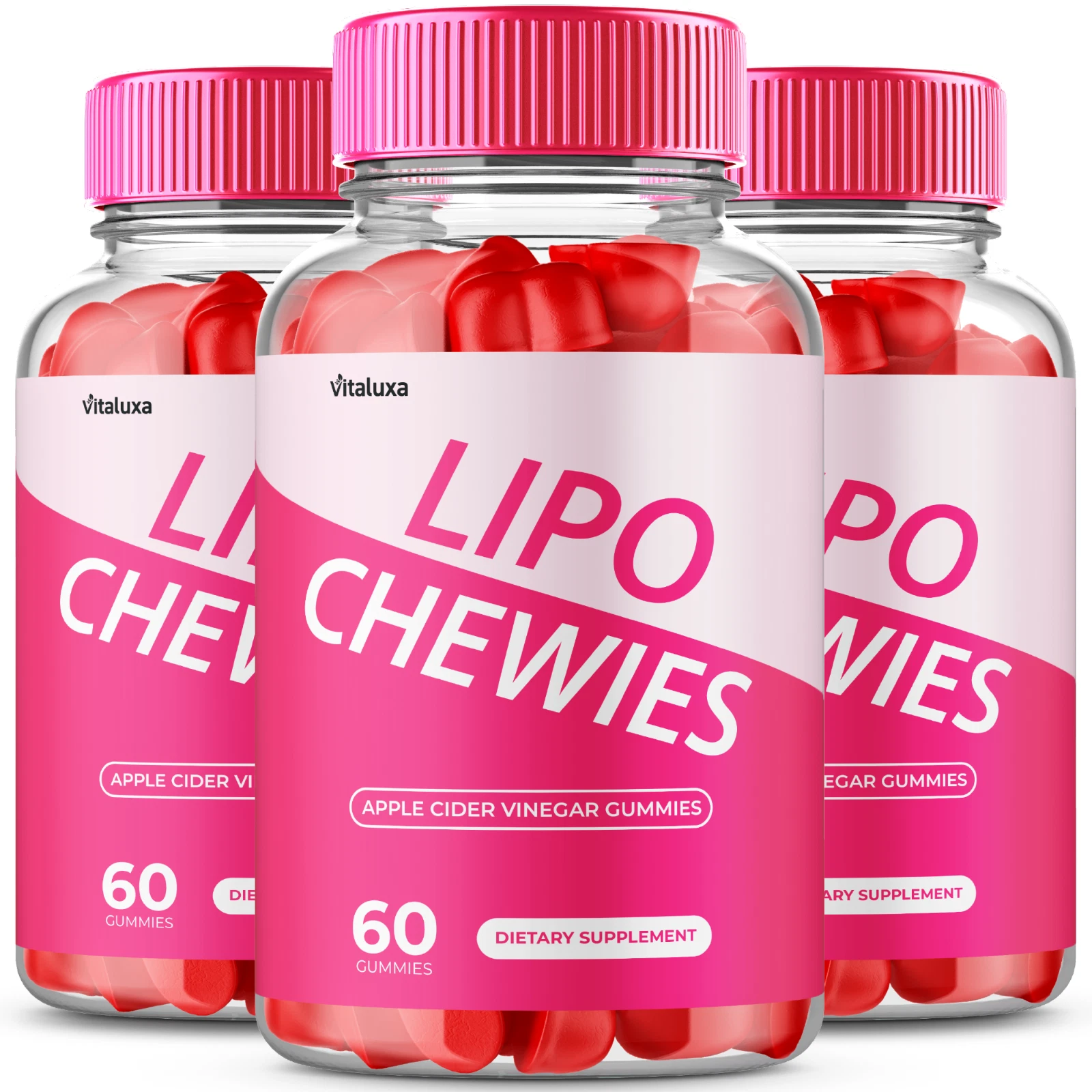 (3 Pack) Lipo Chewies Gummies Strength Formula Weight Support (180 Gummies)