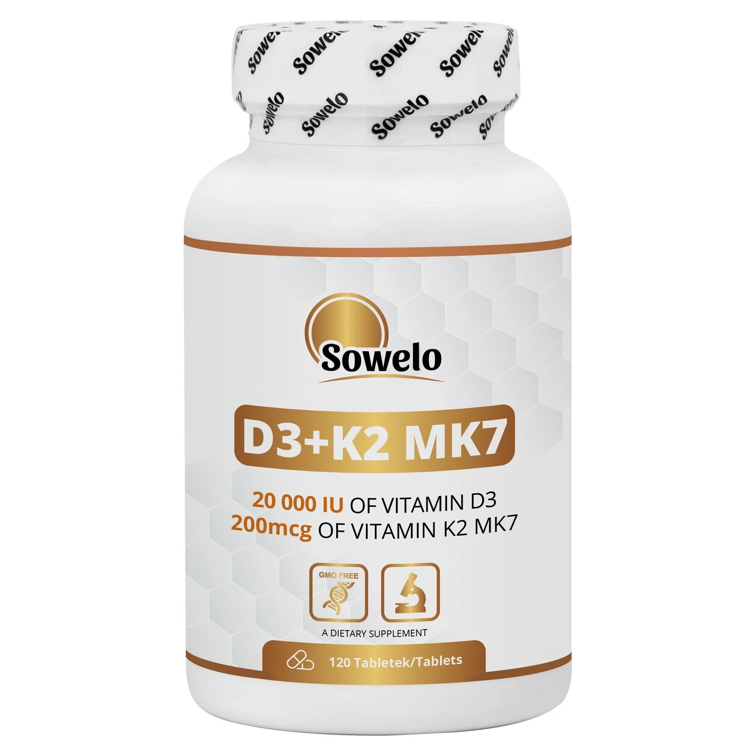 Vitamin D3 20,000 IU + K2 MK7 200mcg – Immune & Bone Support, Strength – Sowelo