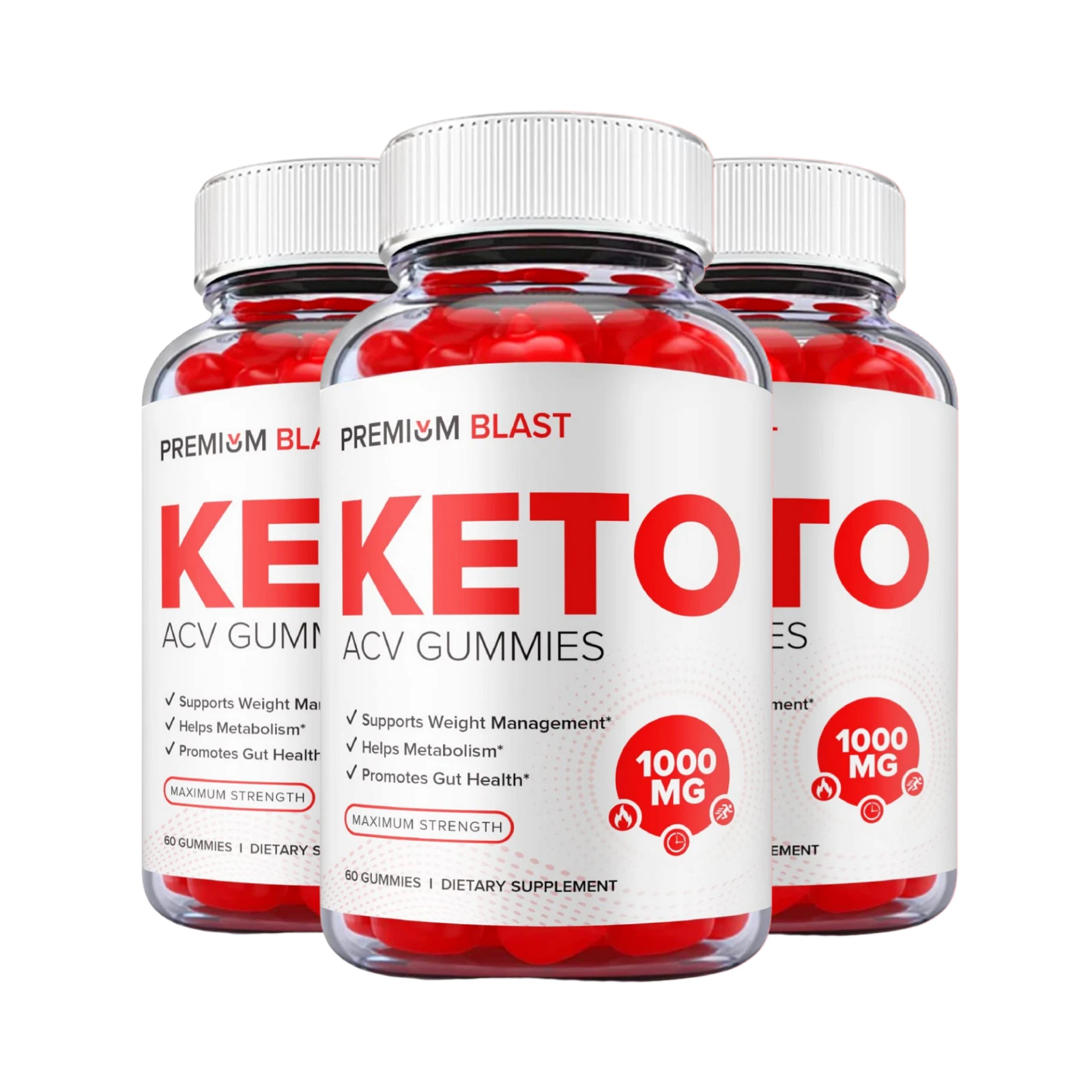 3-Pack Premium Blast Keto ACV Gummies -Vegan, Weight Loss Supplement-180 Gummies