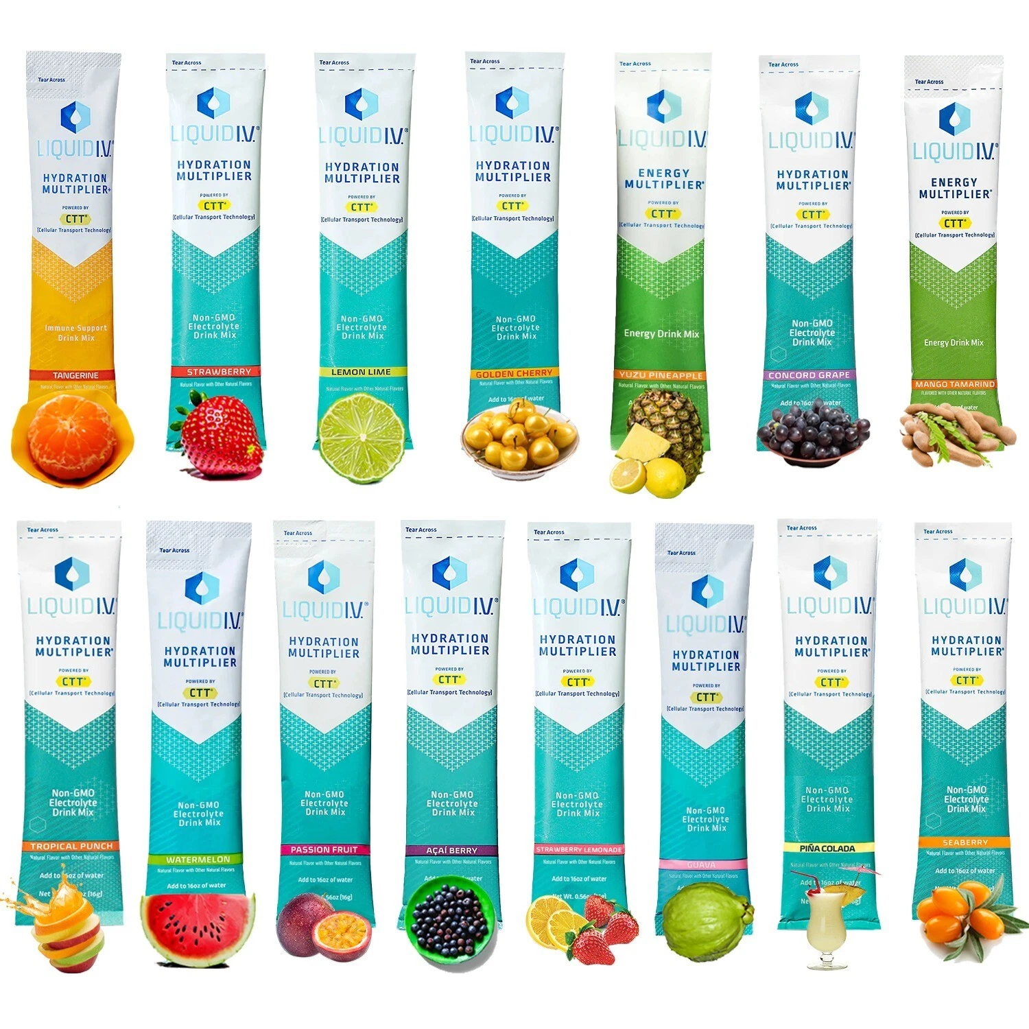 Liquid IV Hydration Multiplier GARIZZE Variety Pack | 15 Different Flavors As...