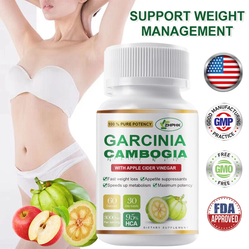 Garcinia Cambogia + ACV 3000mg - Premium Fat Burning 95% HCA,Natural Weight Loss