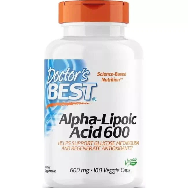 Doctor's Best Alpha Lipoic Acid 600 mg 180 Veggie Caps EXP 07/2026