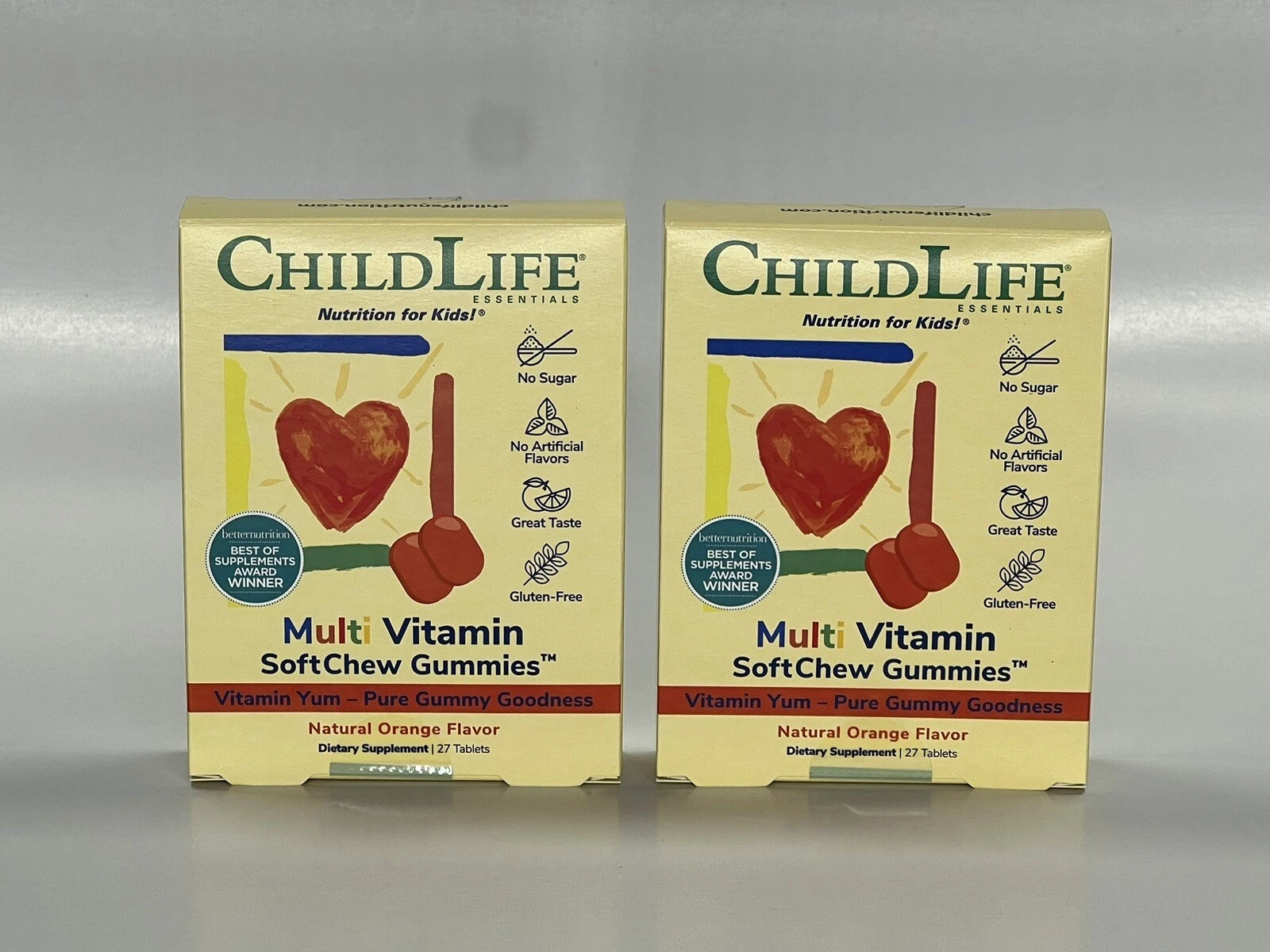 Pack of 2 - ChildLife Multivitamin Soft Chew Gummies Natural Orange | 27 Gummies