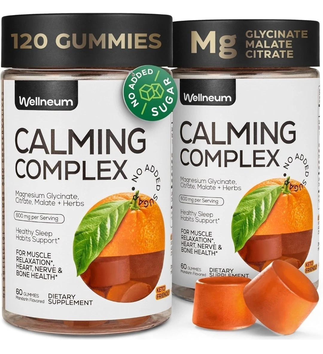 Lot of 2 Wellneum Calming Complex - magnesium Glynciate Gummies Sugar Free