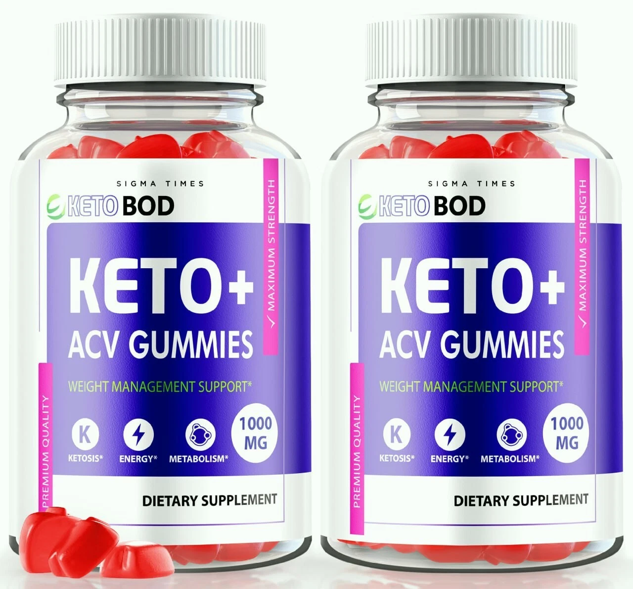 (2 Pack) KetoBod Keto + ACV Gummies for Advanced Weight Loss and Energy