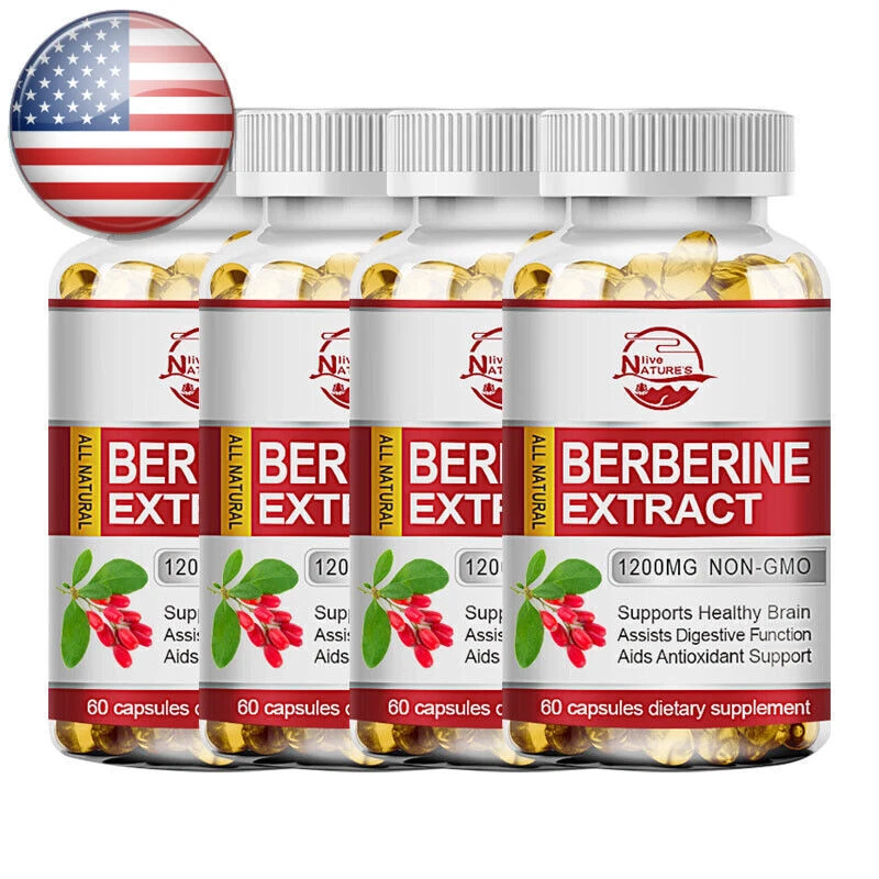 Berberine 1200mg Glyco Guard Blood Sugar & Glycogen Supplement 4x 60 Capsules