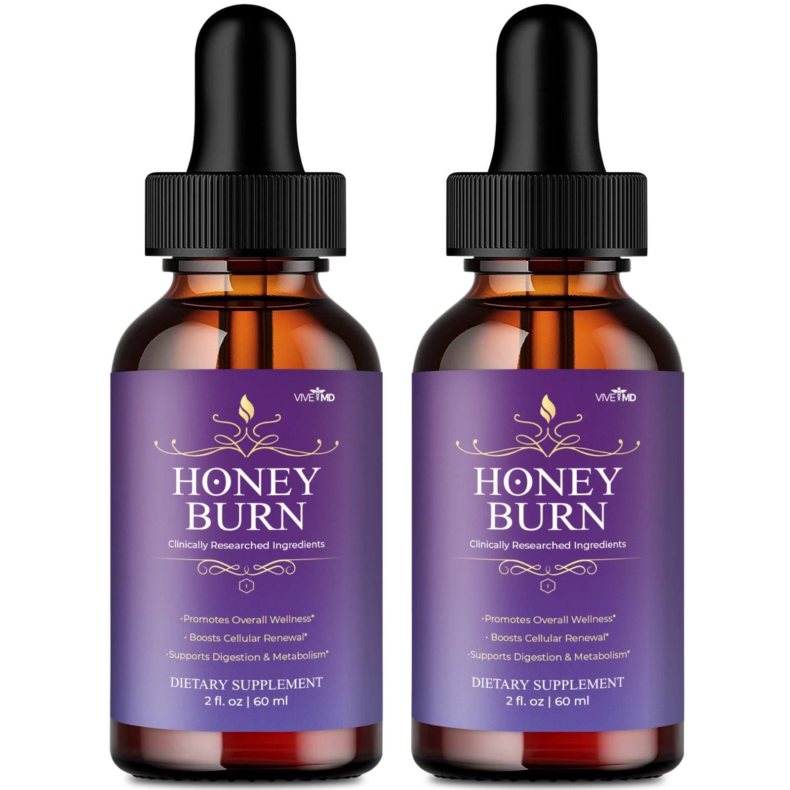 (2 Pack) Honey Burn Liquid Drops - Advanced Formula Weight Management Supplement