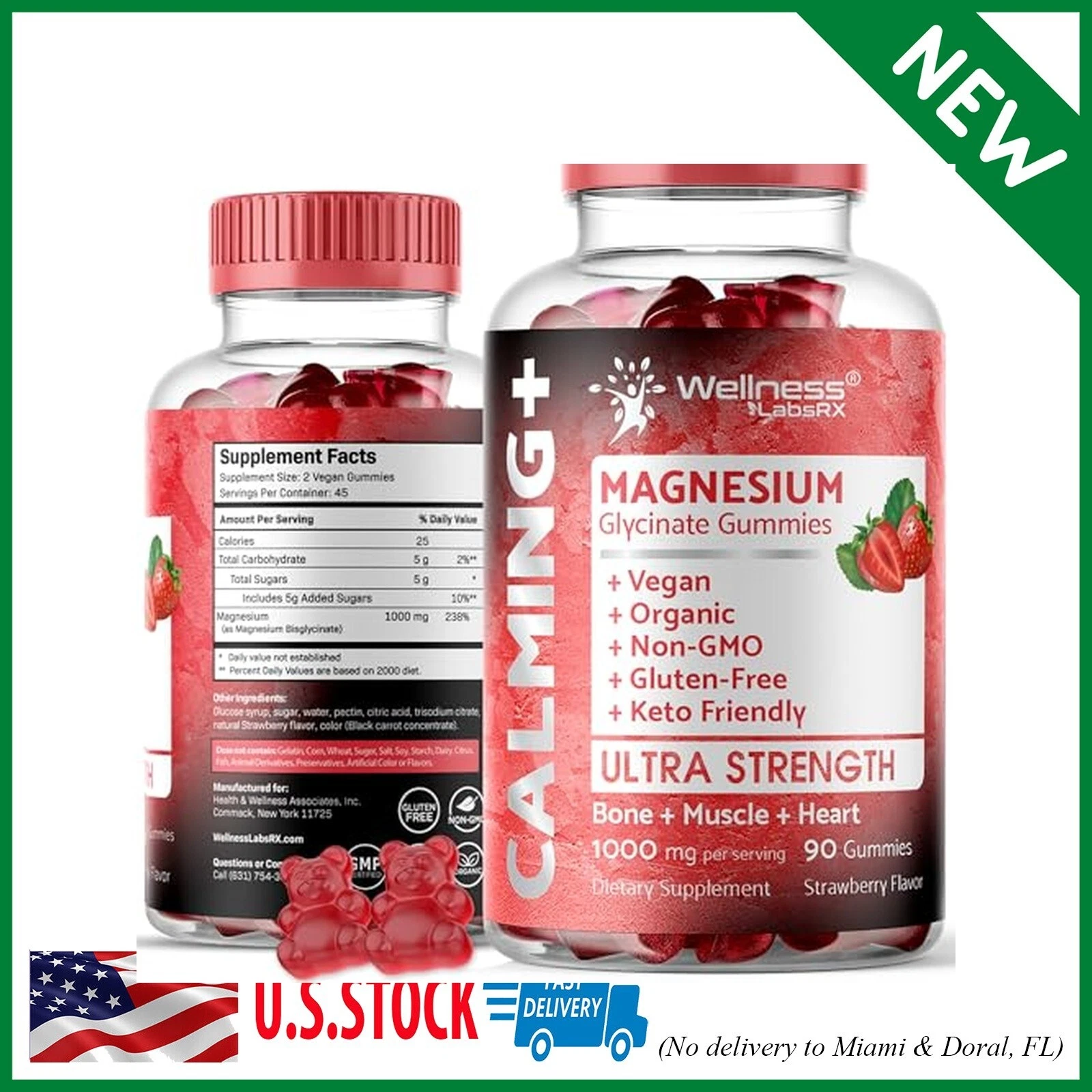 Magnesium Glycinate Gummies - 1000mg- Magnesium Supplement to Support Relaxation