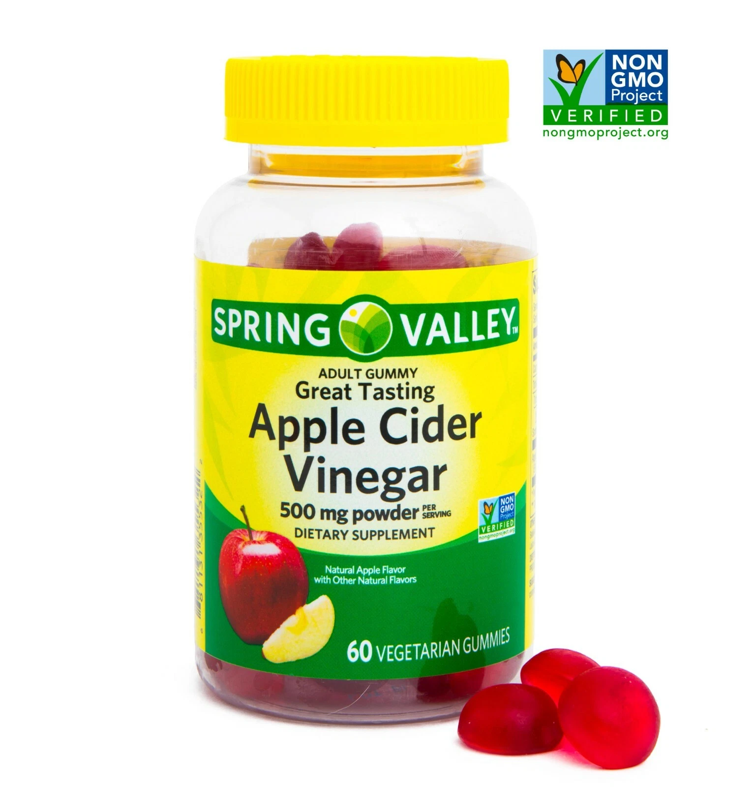 Spring Valley Apple Cider Vinegar 500mg Vegetarian Gummies 60ct Immunity Support