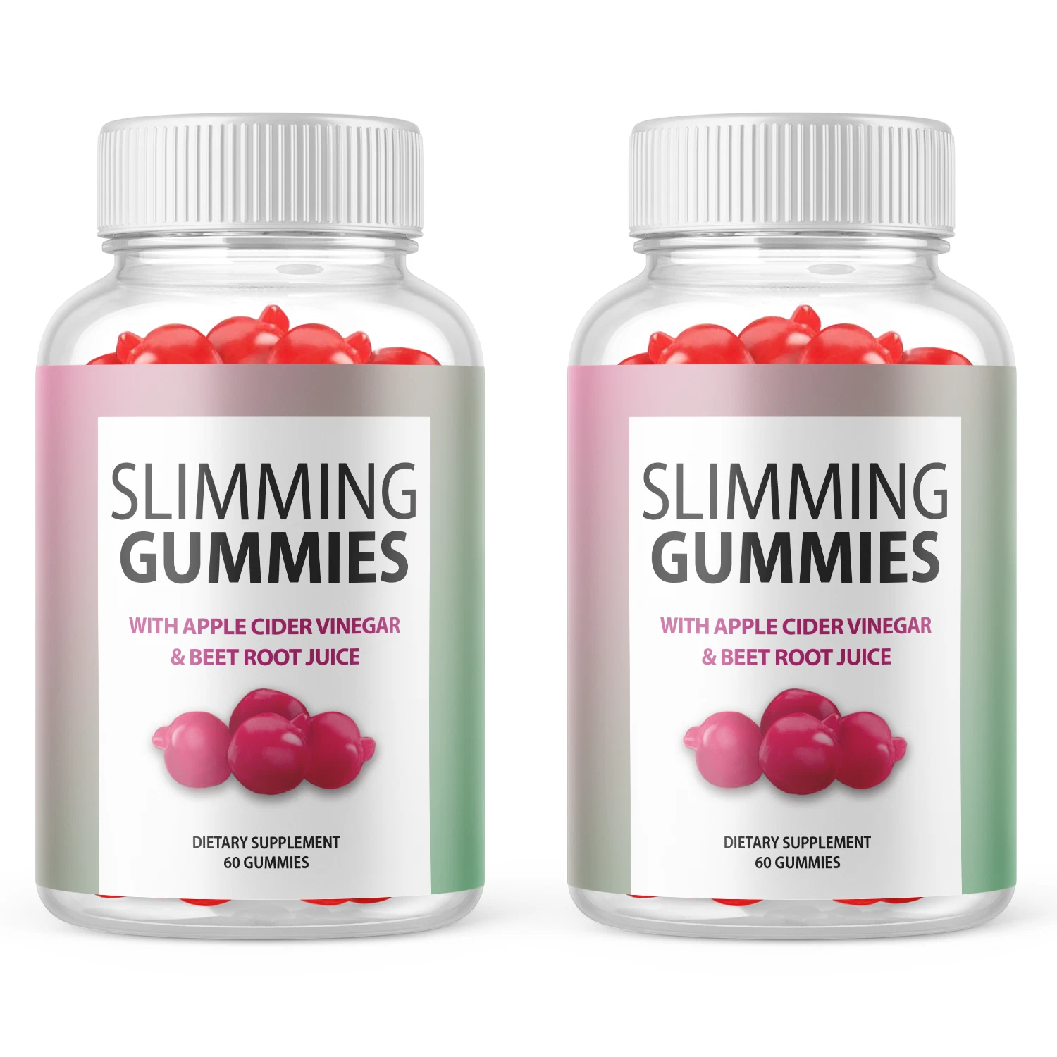 2-Slimming Gummies ACV, Weight Loss, Fat Burner, Appetite Suppressant