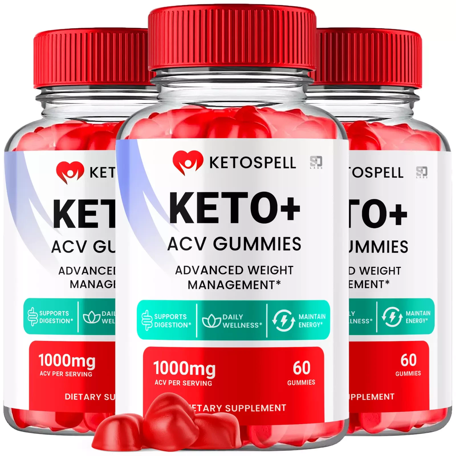 Ketospell Keto ACV Advanced Weight Loss Gummies - Enhances Metabolism (3 Pack)