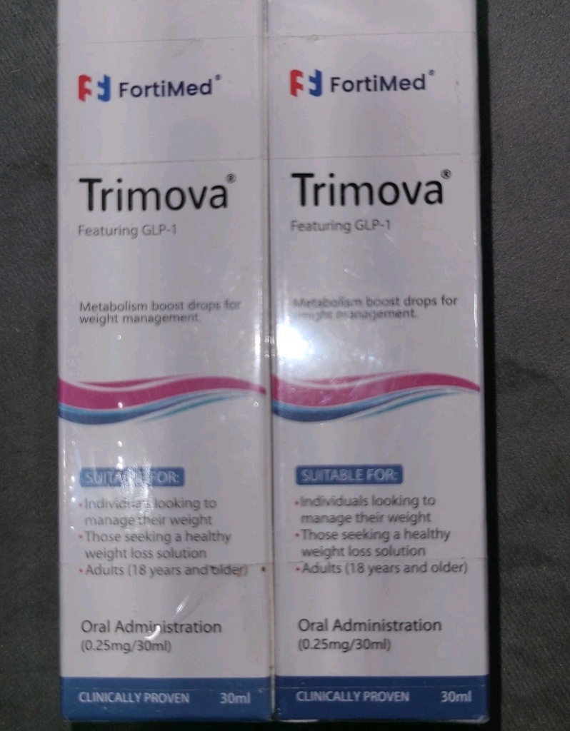 Lot of 2 FortiMed Trimova GLP-1 Metabolism Boost Drops 2 x 30 ml Weight Loss