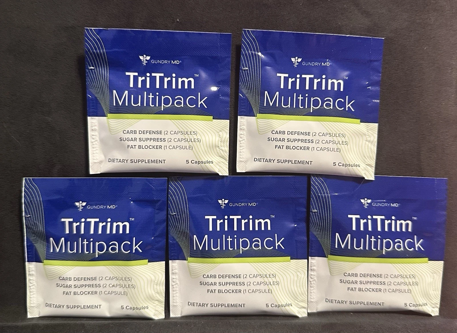 5 Single Packs Gundry Md Tritrim Multipacks. 5 Capsules Per Pack For Weight Loss