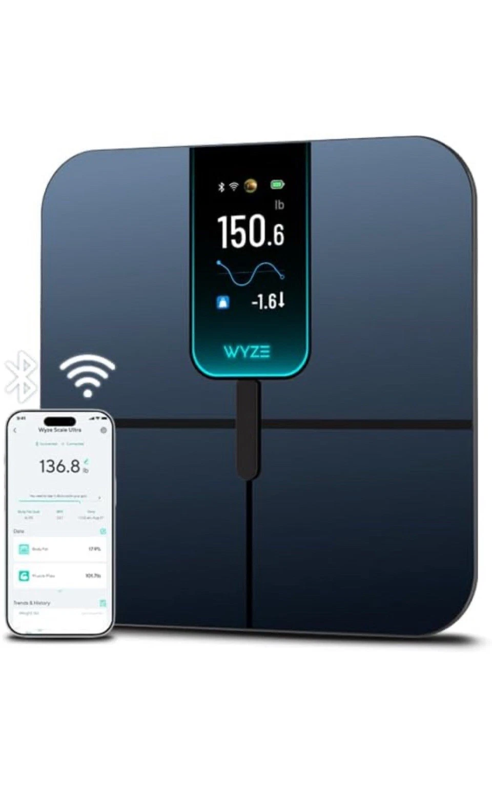 Ultra, Smart Scale with 4.3" Color Display, Digital Bathroom Scale for Body...