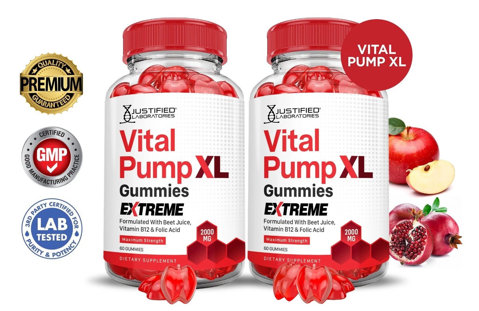 Vital Pump XL Extreme Gummies 2000MG Premium Formula For Men 2 Pack
