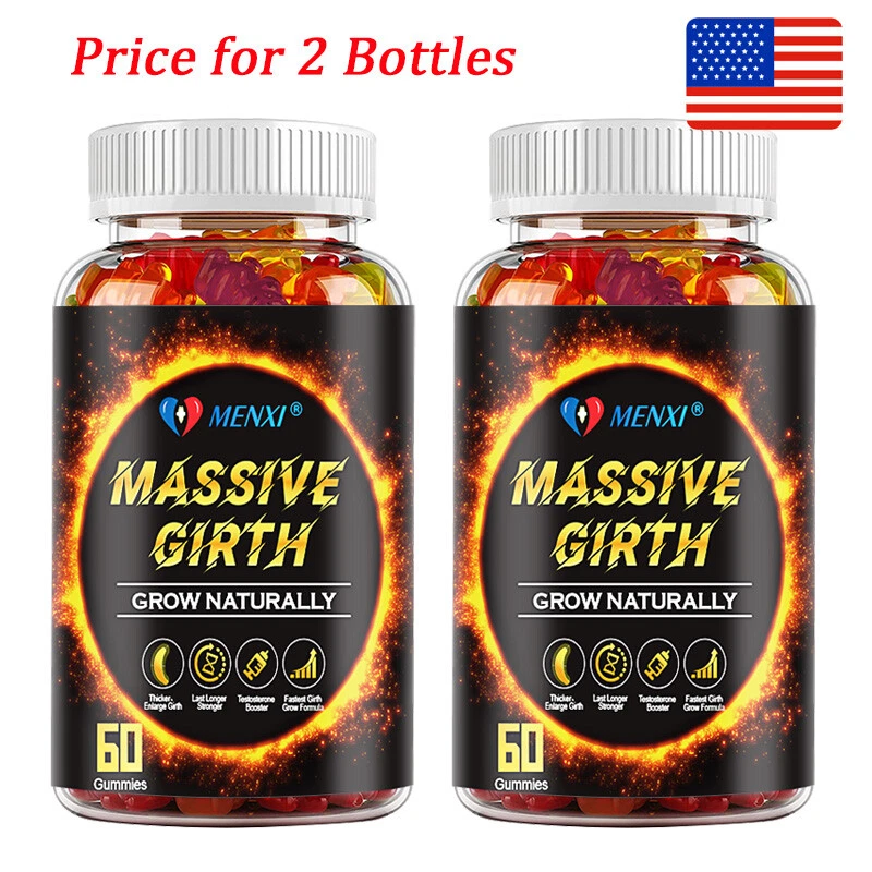 2 Bottles Male Enhancement Gummies for Erectile Enlargement Penis Enlarger
