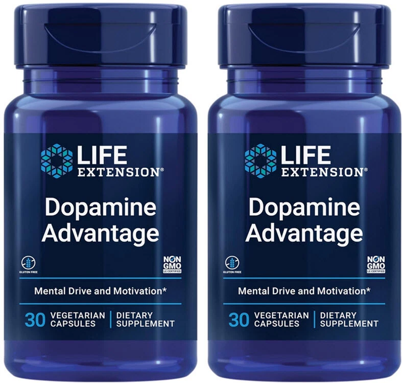 DOPAMINE ADVANTAGE MENTAL DRIVE MOTIVATION SUPPORT 60 Veg Caps LIFE EXTENSION