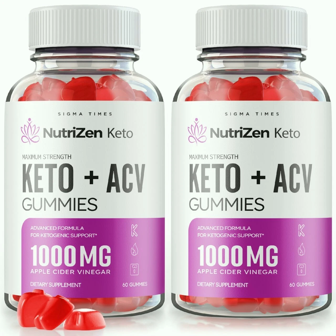 (2 Pack) Nutrizen ACV Keto Gummies to Suppress Cravings and Support Weight Loss