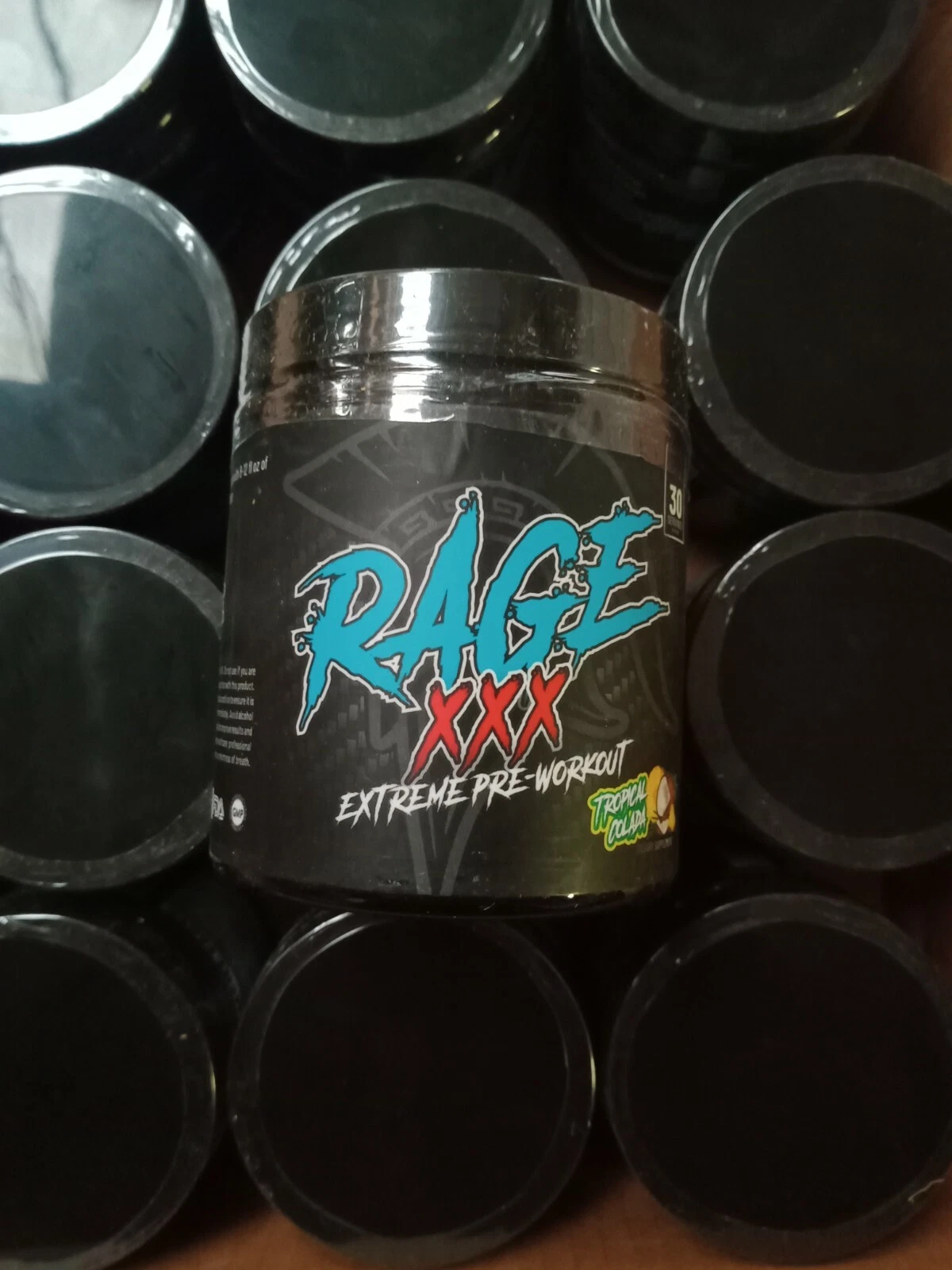 XXX Pre Workout RAGE Centurion Now more ingredients *STRONG*9-26exp FLAV COLADA